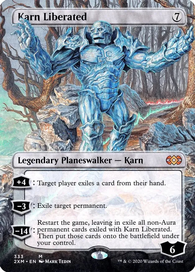 Karn Liberated (Foil Full Art) [Double Masters] - Mark Tedin Signature - Magic: The Gathering