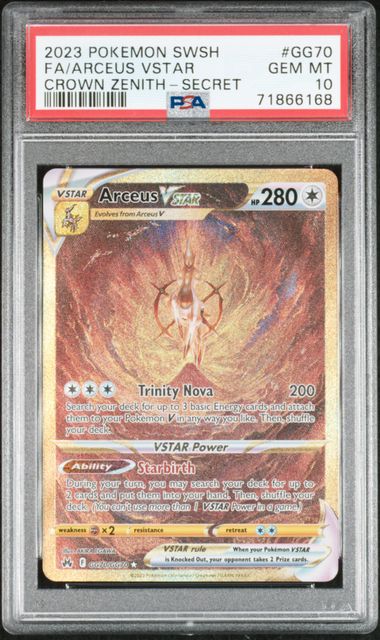 Arceus VSTAR (GG70) PSA 10 Graded Slab