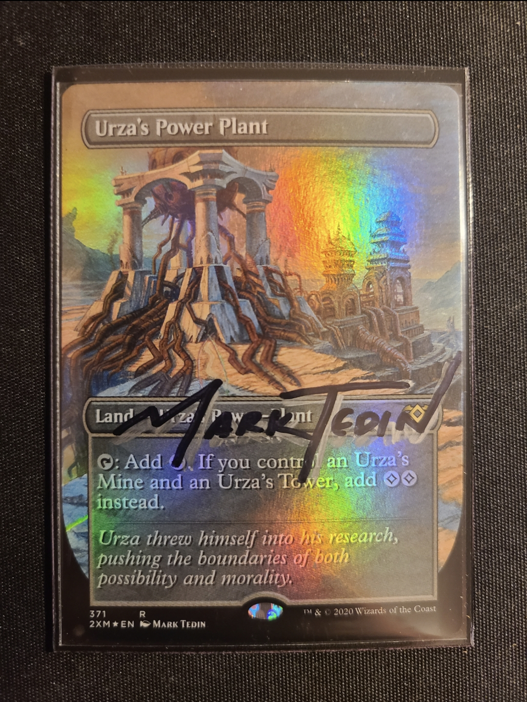 Urza's Power Plant (Foil Full Art) [Double Masters] - Mark Tedin Signature - Magic: The Gathering