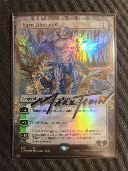 Karn Liberated (Foil Full Art) [Double Masters] - Mark Tedin Signature - Magic: The Gathering