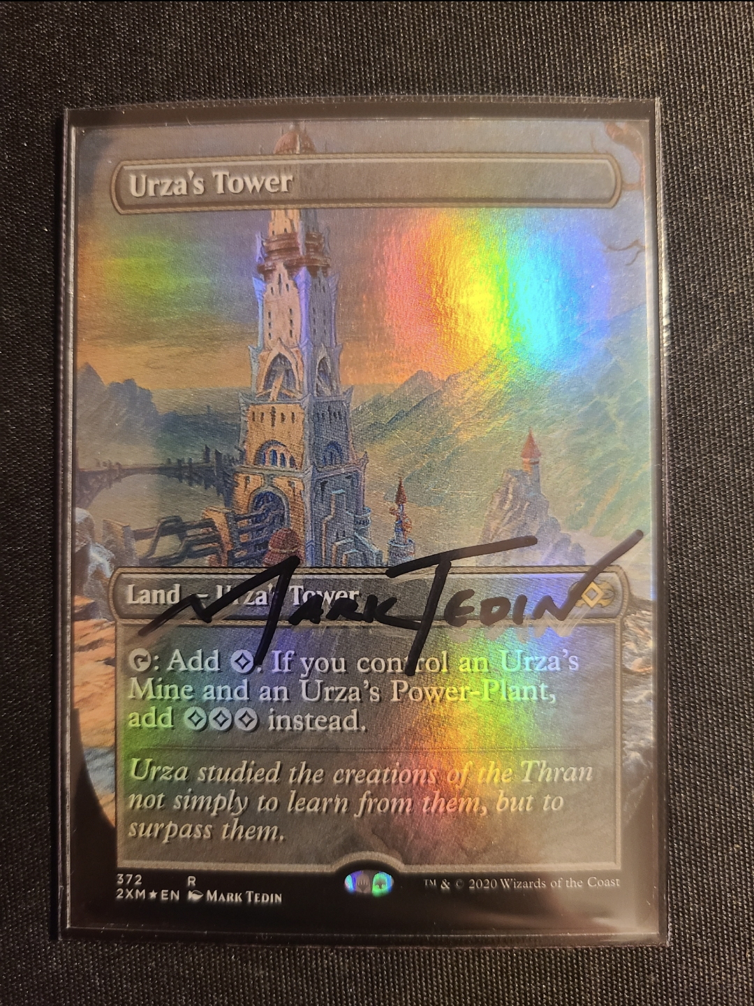 Urza's Tower (Foil Full Art) [Double Masters] - Mark Tedin Signature - Magic: The Gathering