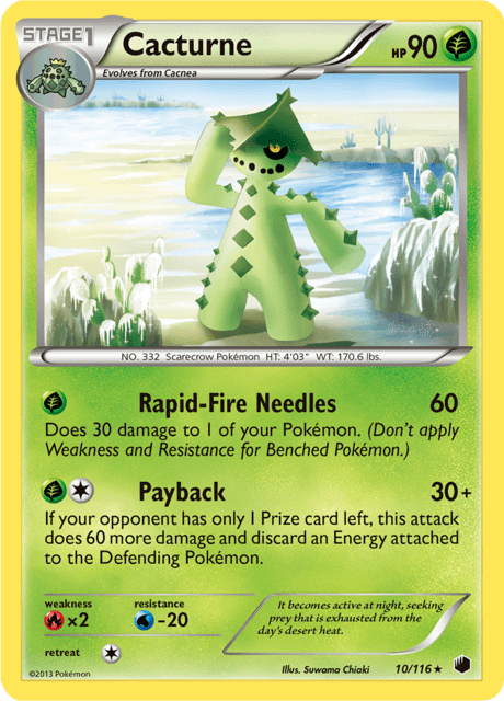 Cacturne Black & White PLASMA FREEZE Pokemon Card – Moxie Card Shop